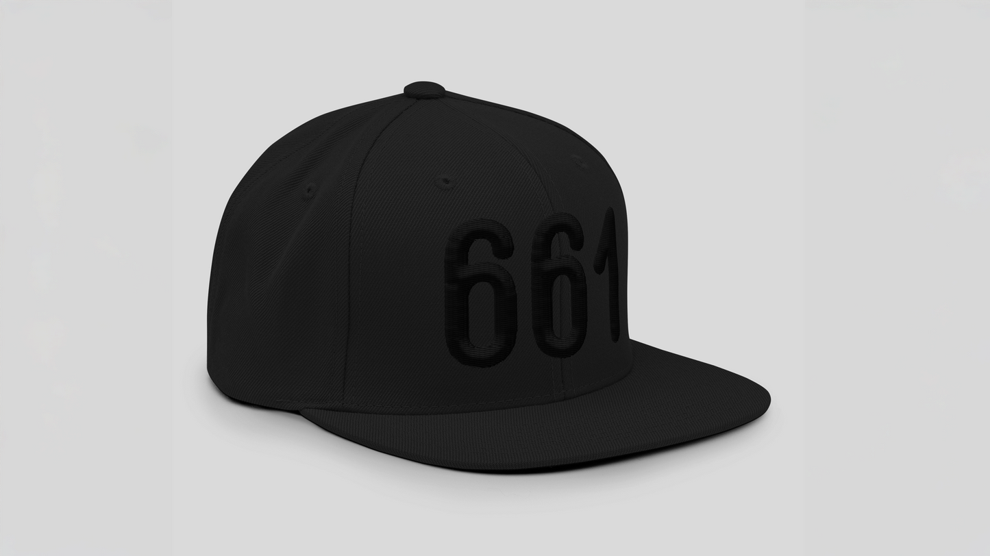 LA Strong 661 Area Code 3D Puff Printed Classic Black Snapback Hat