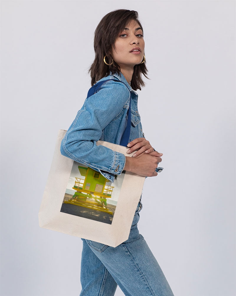 Miami Beach Living Canvas Tote
