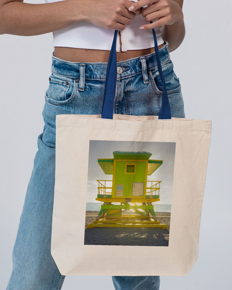 Miami Beach Living Canvas Tote