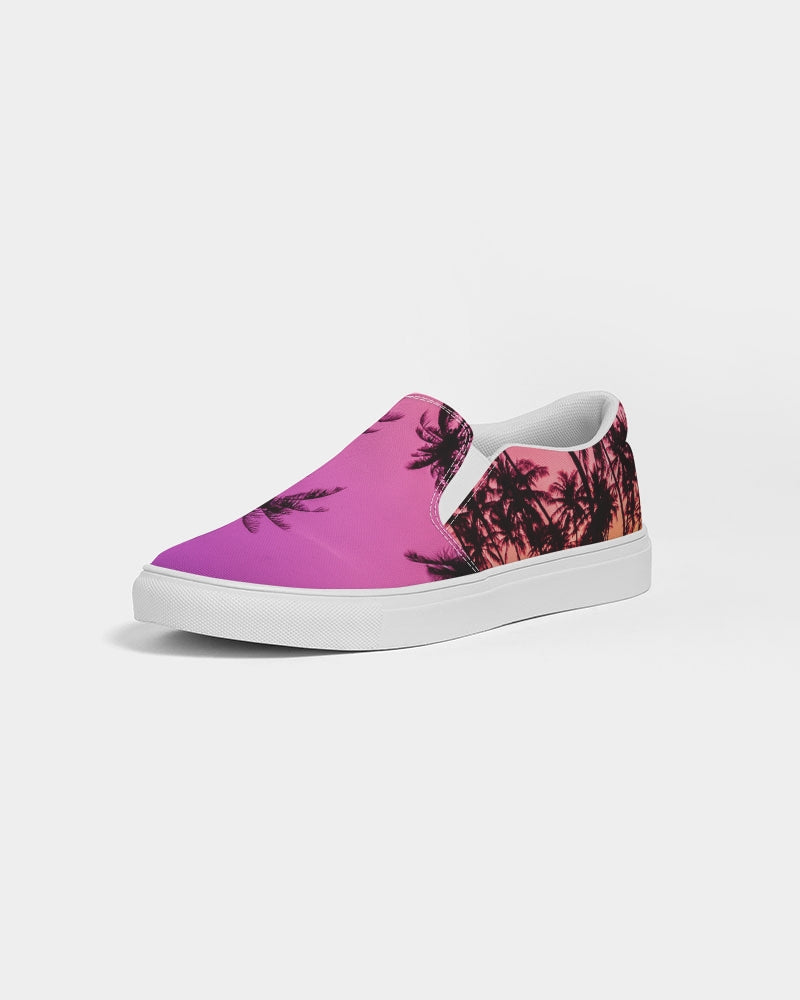 Neon Nights on Miami Beach Women's Slip-On Canvas Shoe