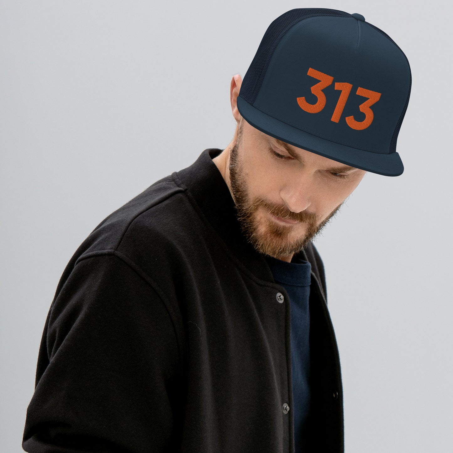 313 Detroit Blue Trucker Hat