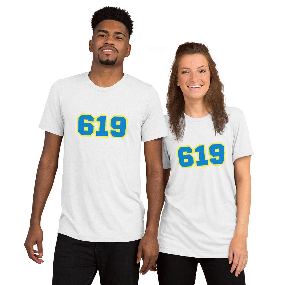 619 San Diego Blue Tri-Blend Short Sleeve T-Shirt