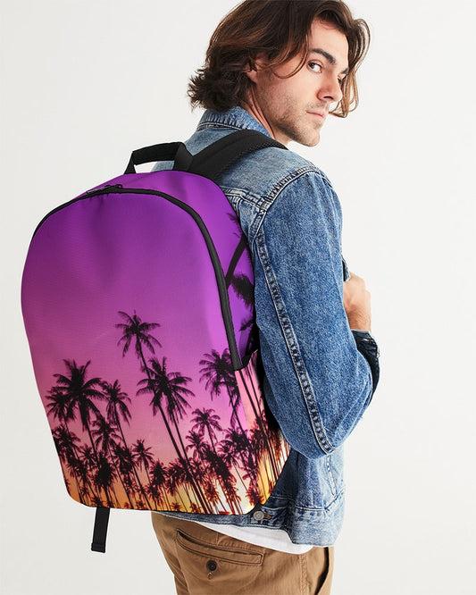 Neon Nights on Miami Beach Large Backpack