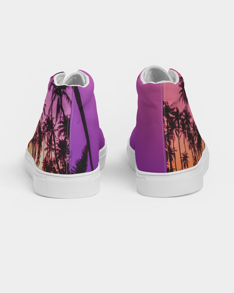 Neon Nights on Miami Beach Women's Hightop Canvas Shoe