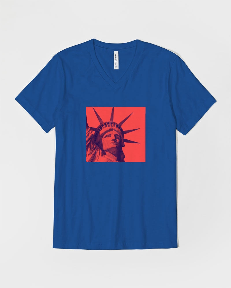 NYC Lady Liberty Men's Jersey V-Neck T-Shirt