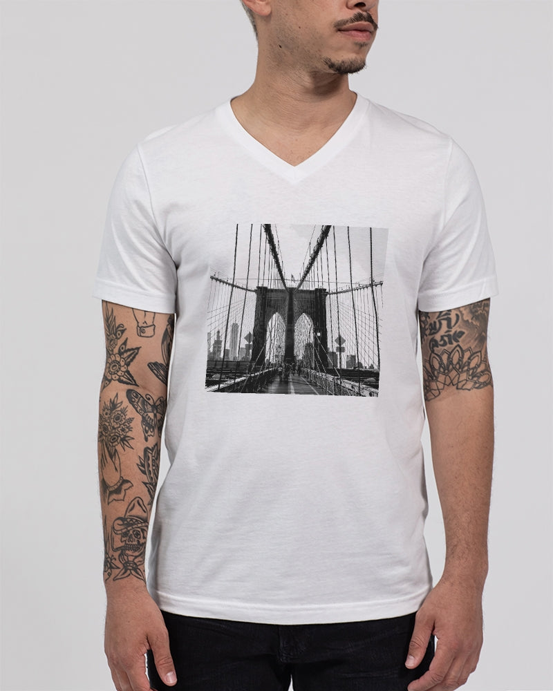 Brooklyn Bridge Men's Jersey V-Neck Tee