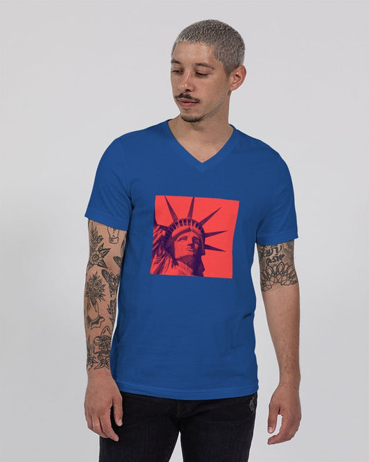 NYC Lady Liberty Men's Jersey V-Neck T-Shirt