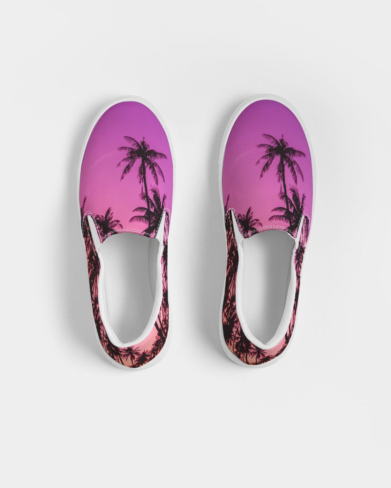 Neon Nights on Miami Beach Women's Slip-On Canvas Shoe