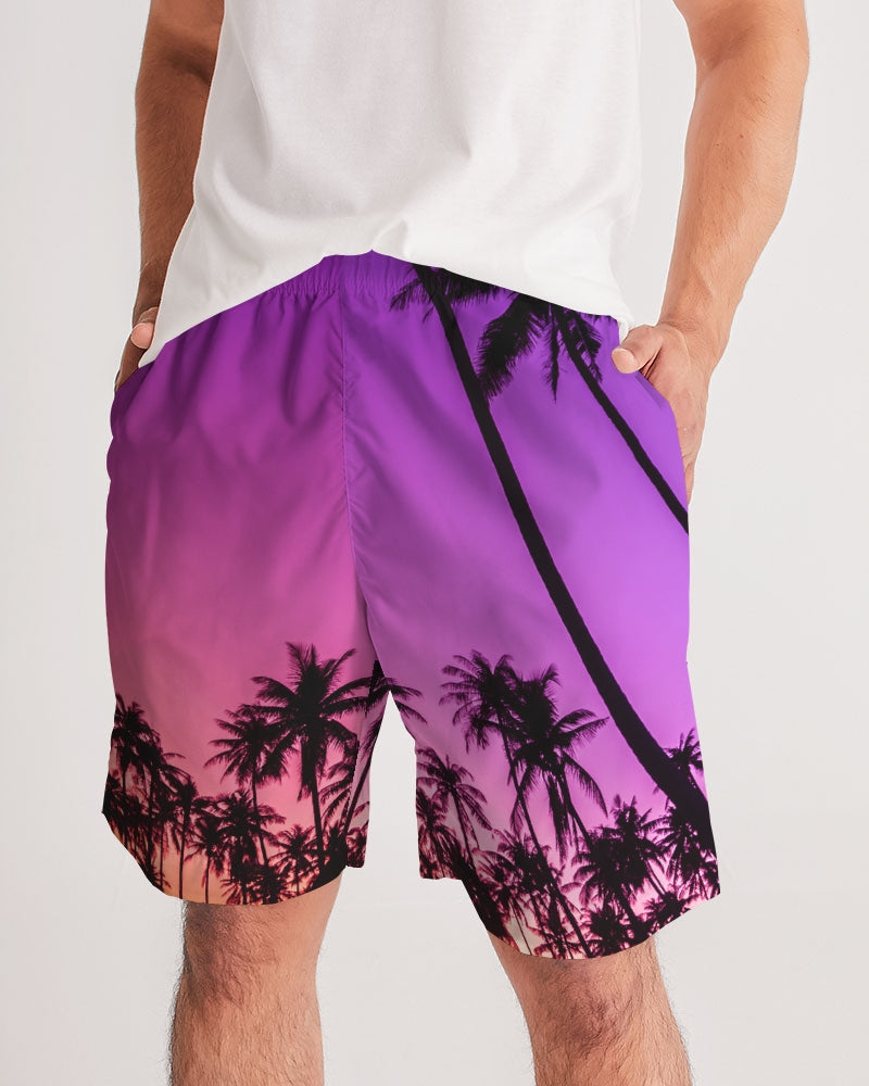 Neon Nights on Miami Beach Men's Jogger Shorts