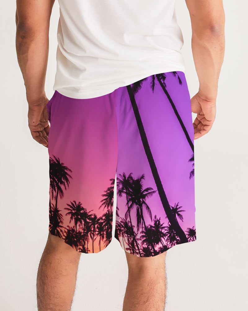 Neon Nights on Miami Beach Men's Jogger Shorts